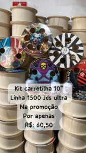 Promoção - Kit: Carretilha de 10" com linha de 1.500 jds